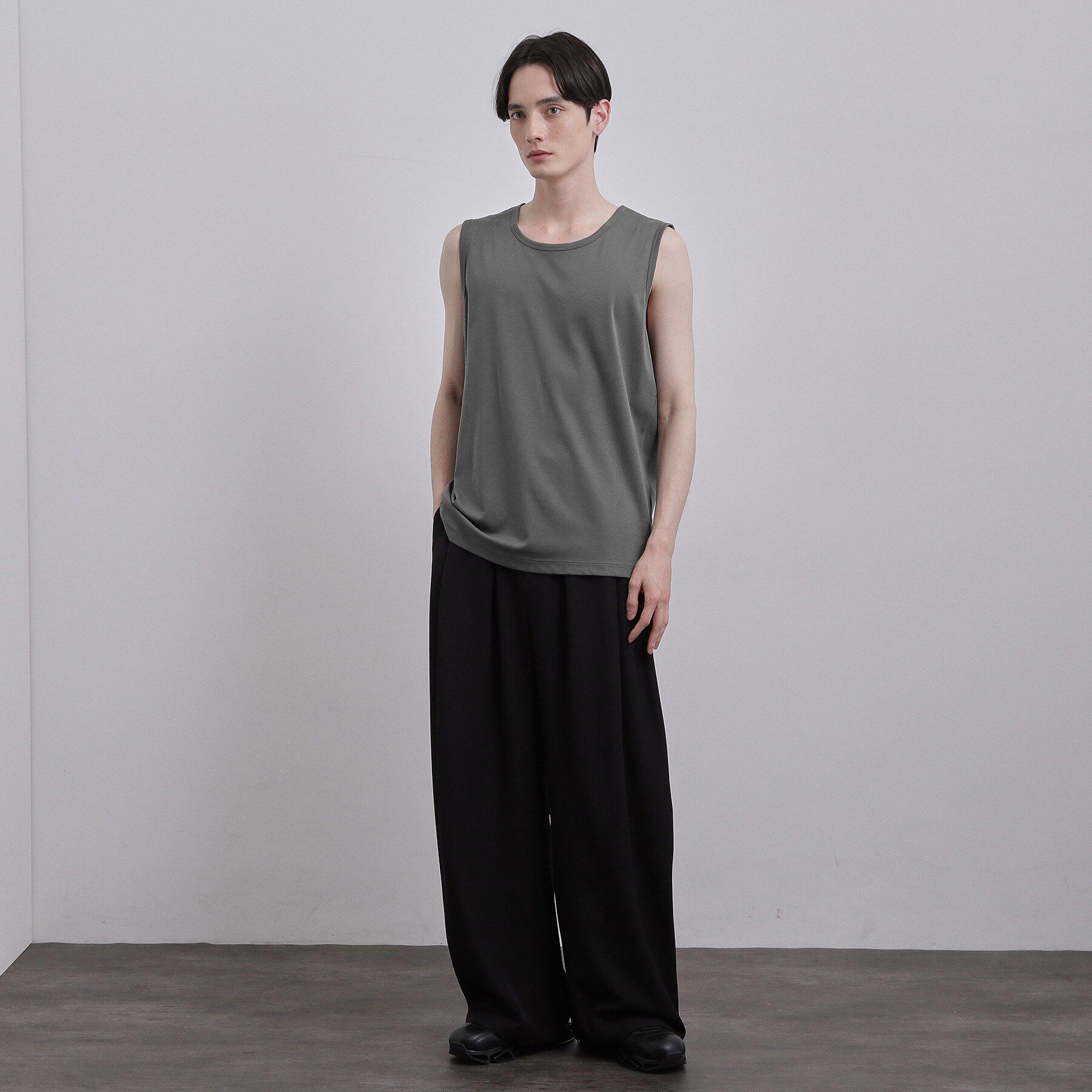 tk.TAKEO KIKUCHI「スムースシルケット ノースリーブカットソー」|Tシャツ・カットソー|