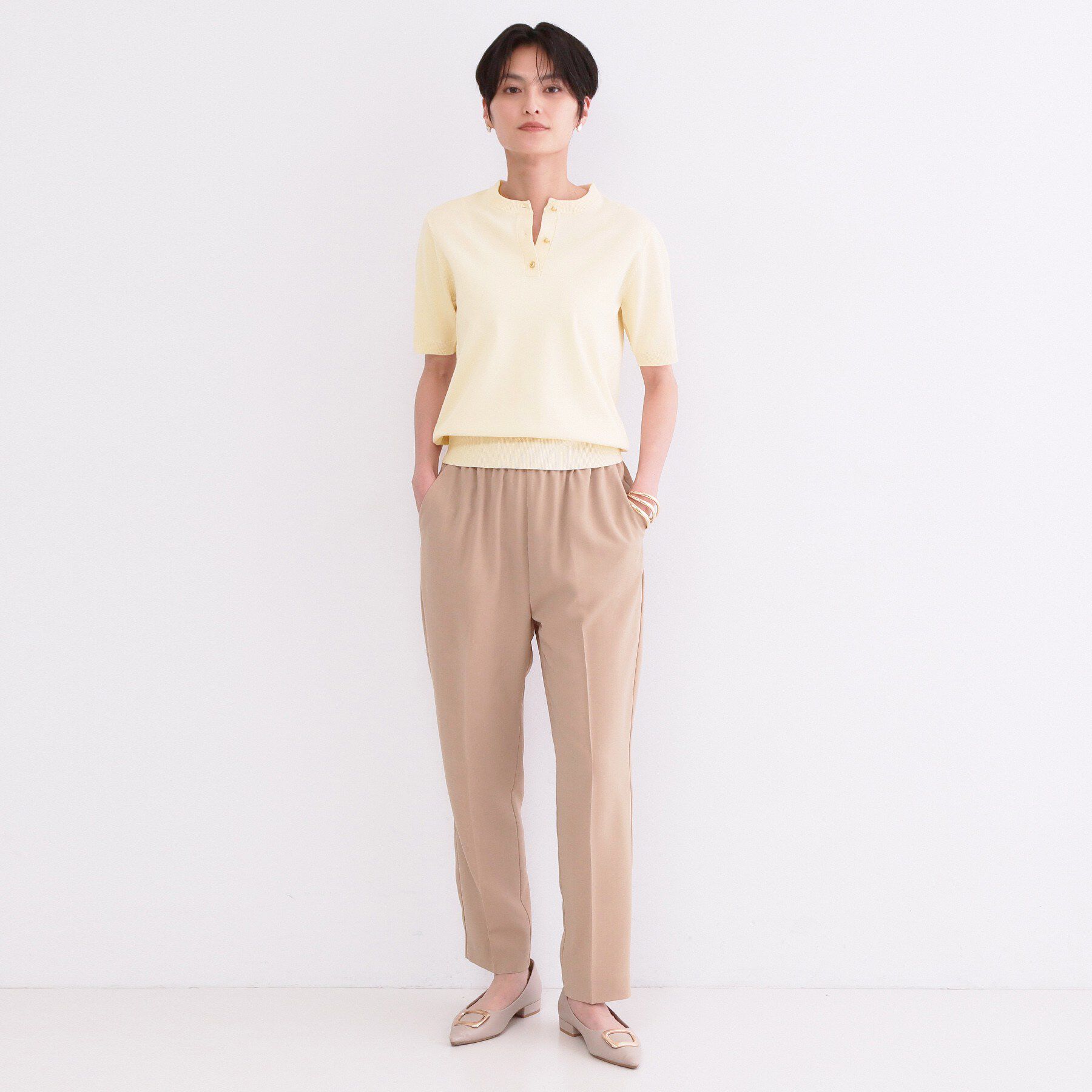 OPAQUE.CLIP「2WAY衿付きニット【洗濯機OK】」|ニット・セーター|