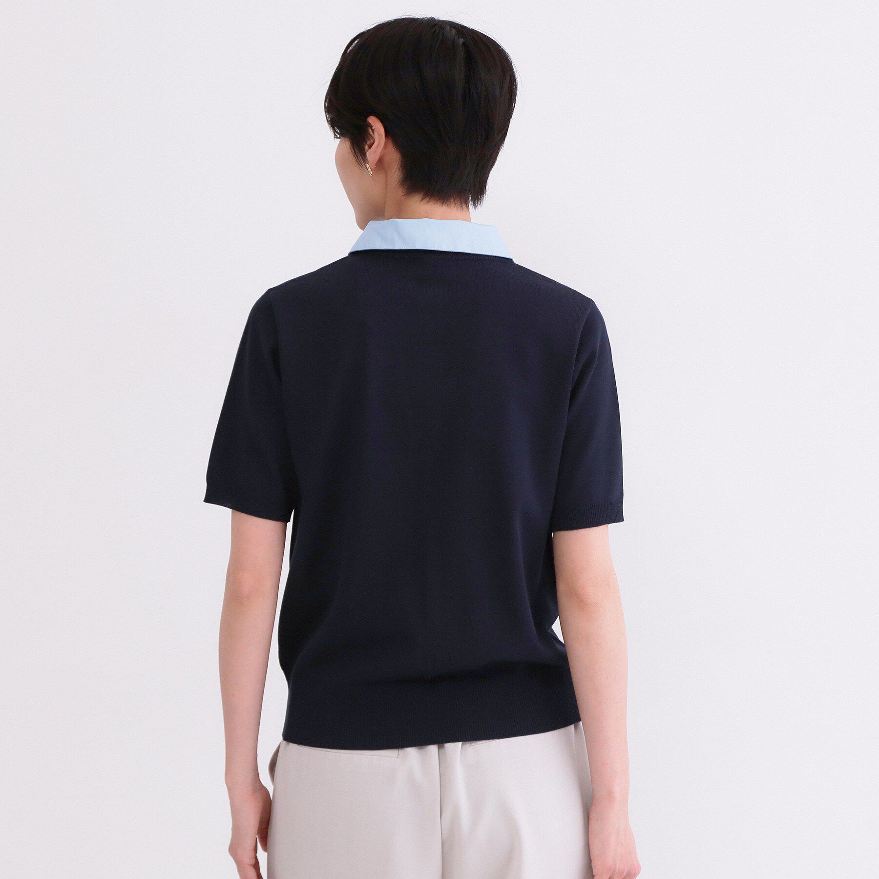 OPAQUE.CLIP「2WAY衿付きニット【洗濯機OK】」|ニット・セーター|