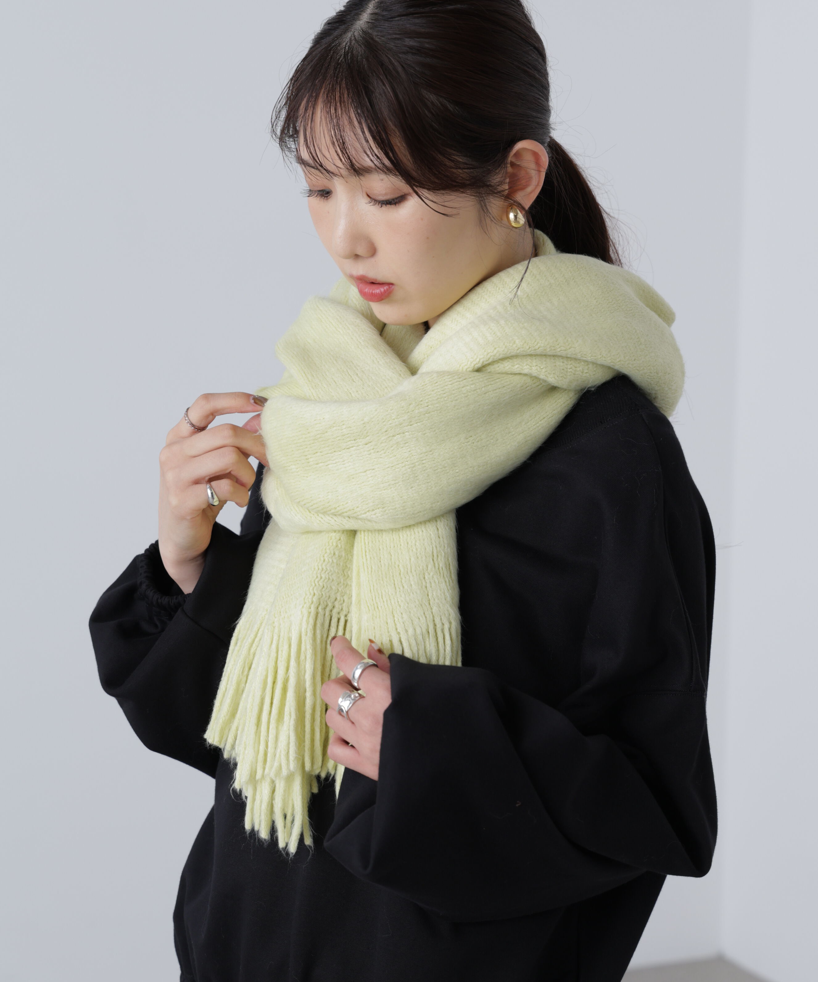  「シャギーラッセルストール」|ソックス|イエロー