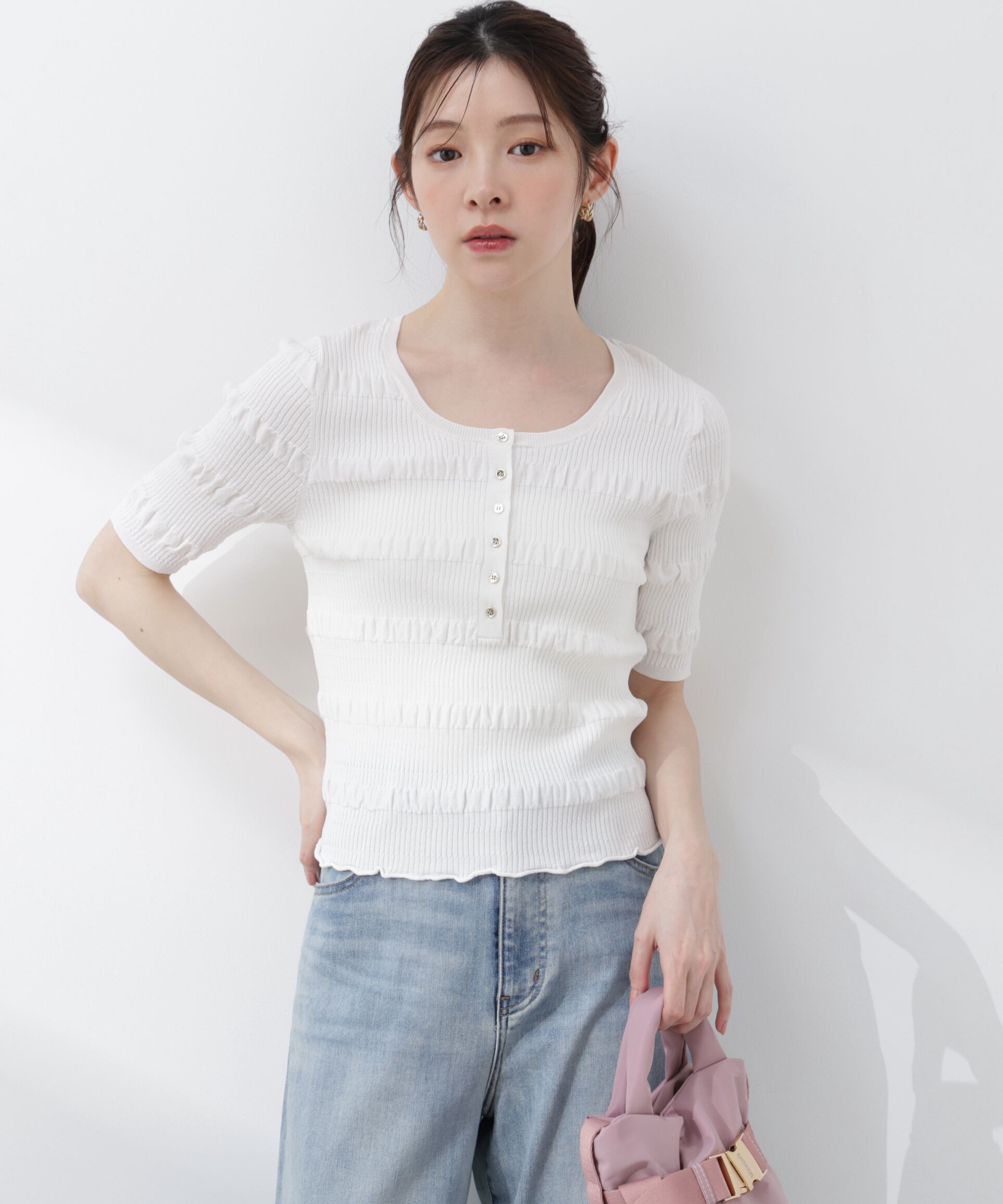 PROPORTION BODY DRESSING「〈a/mie〉変形リブニット 26SS」|カーディガン|