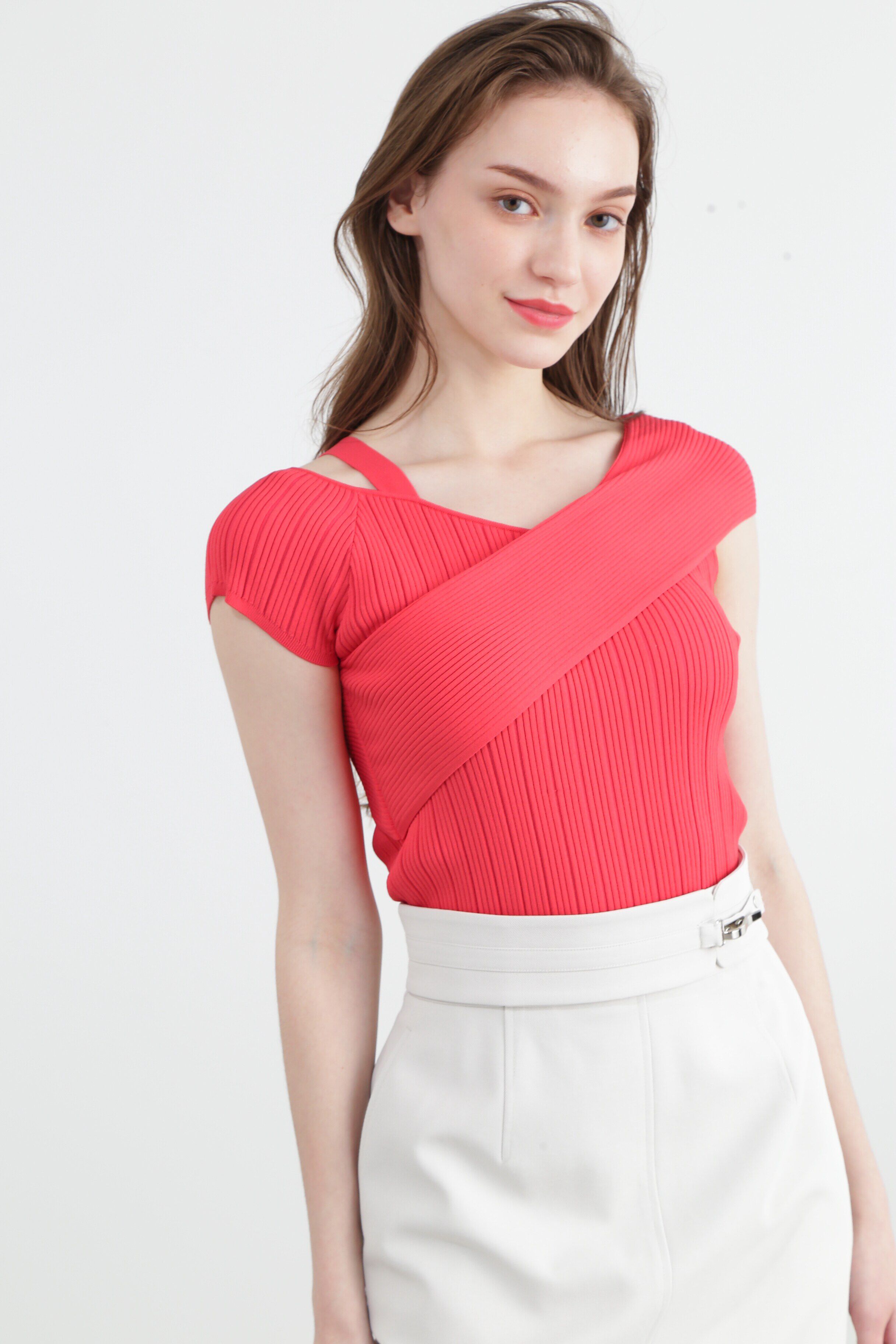  「◆アシンメトリーリブニットトップス」|ニット・セーター|