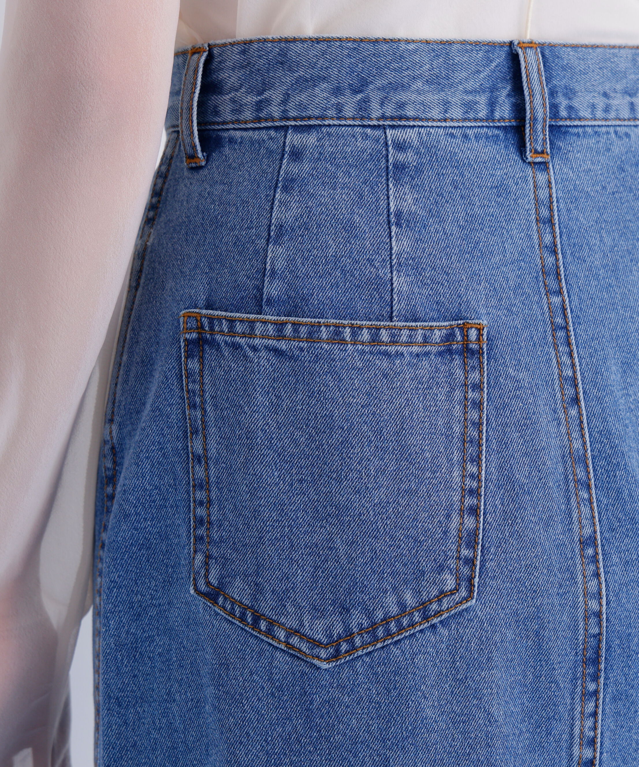  「［美香さん着用］デニムマキシＡラインスカート」|スカート|