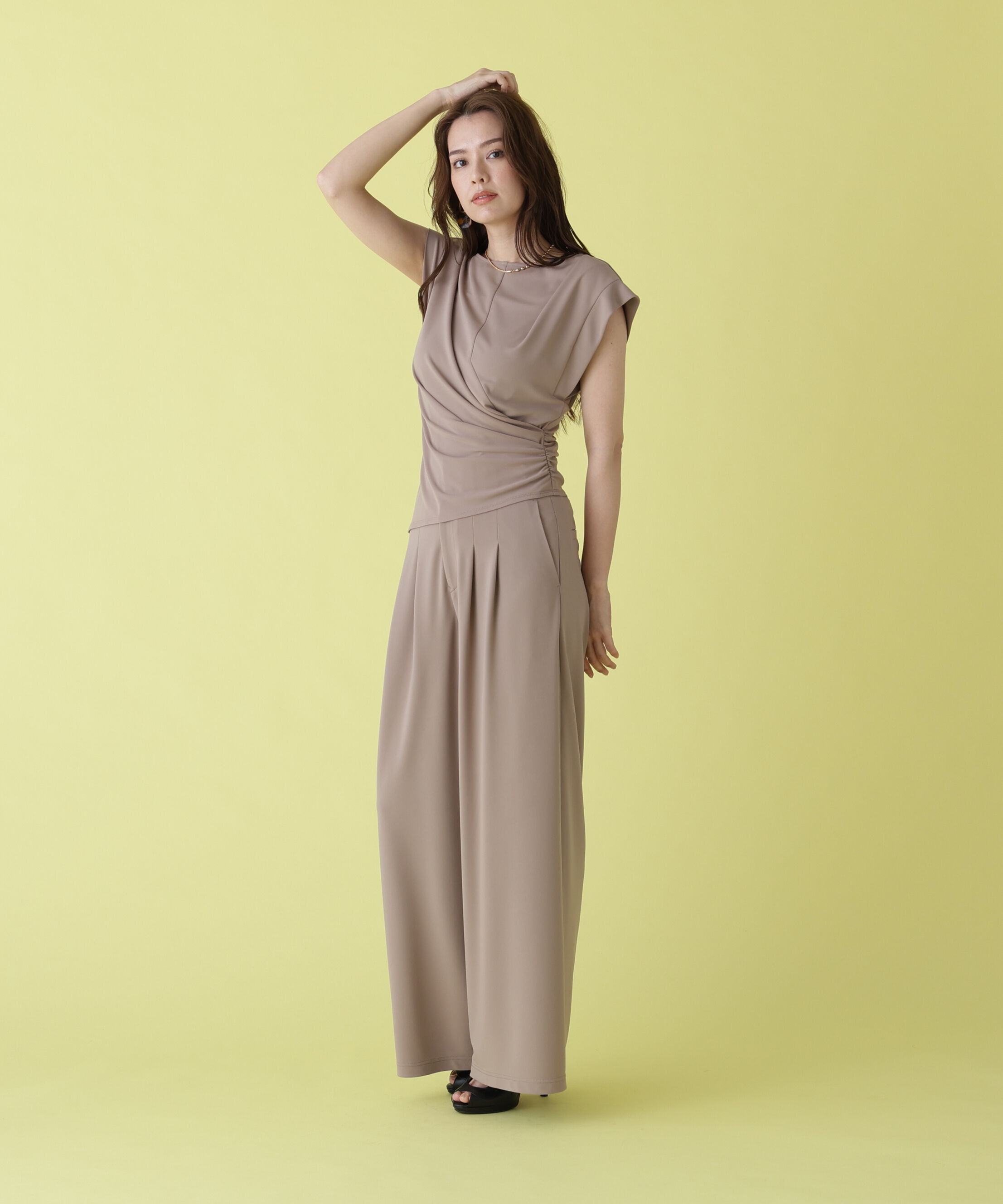  「マットポンチドレープトップス」|シャツ・ブラウス|