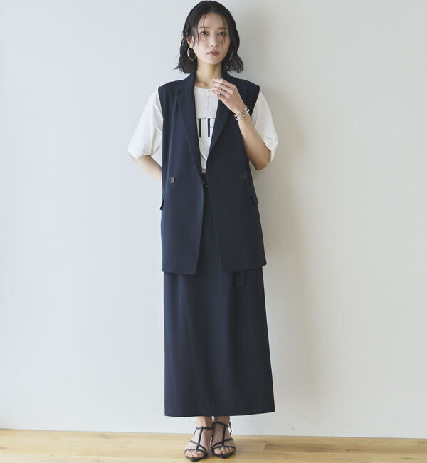 Doux archives「【多機能麻調合繊】タイトスカート」|スカート|