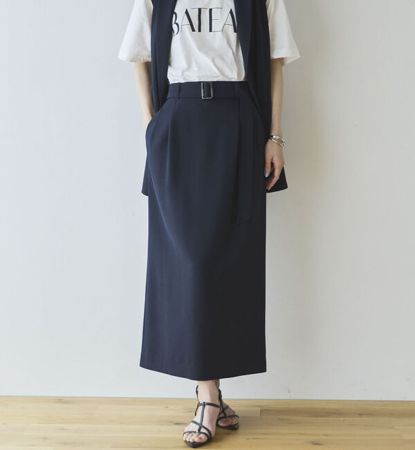 Doux archives「【多機能麻調合繊】タイトスカート」|スカート|