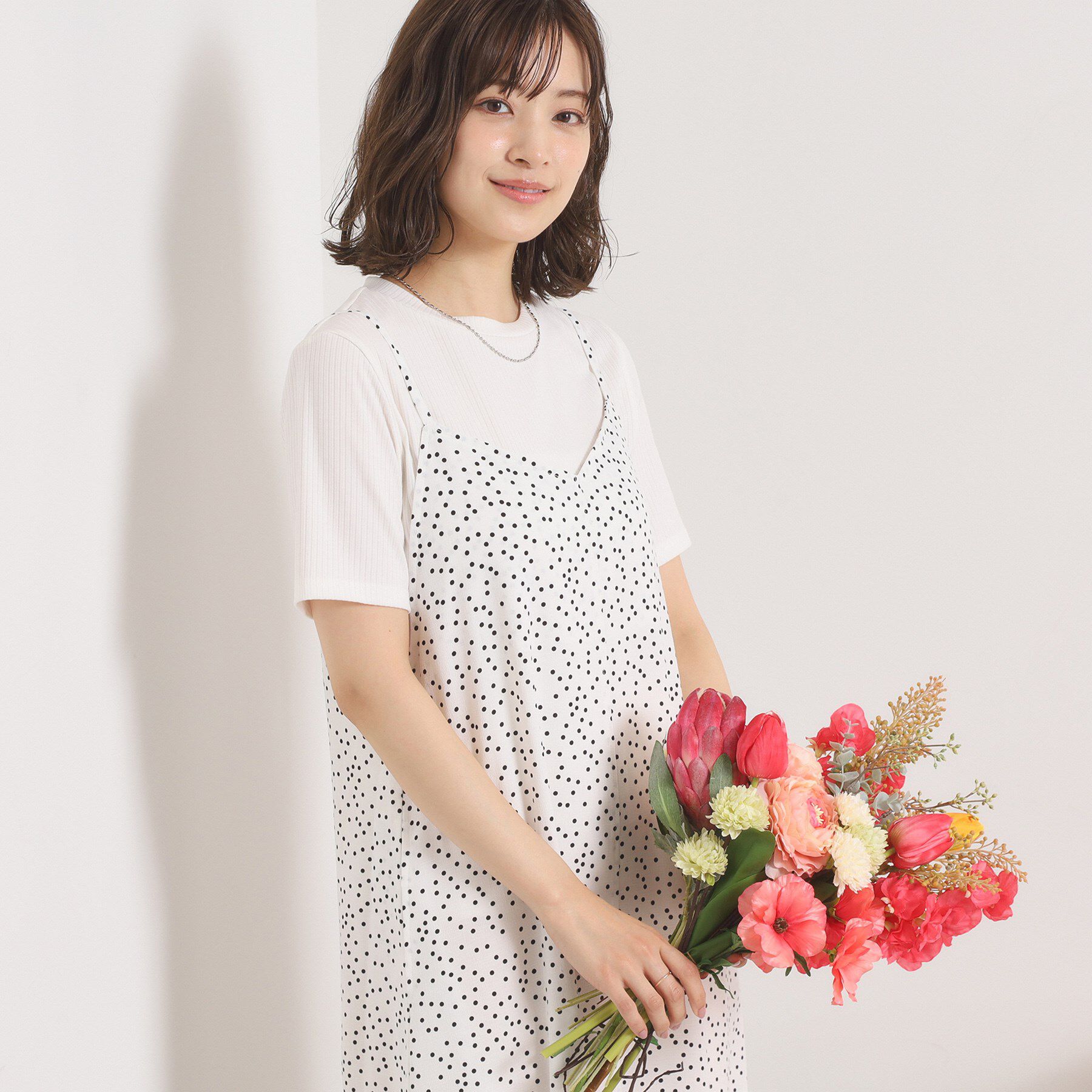 ITS&rsquo;DEMO「【UVカット／速乾／冷感／洗濯機OK／洗濯後しわになりにくい】麻調ストレッチキャミワンピ＜ラク服シリ」|ワンピース|