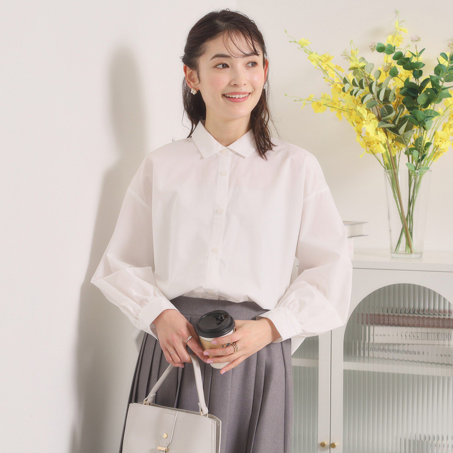 ITS&rsquo;DEMO「【手洗い可】バックギャザーブラウス」|シャツ・ブラウス|オフホワイト(003