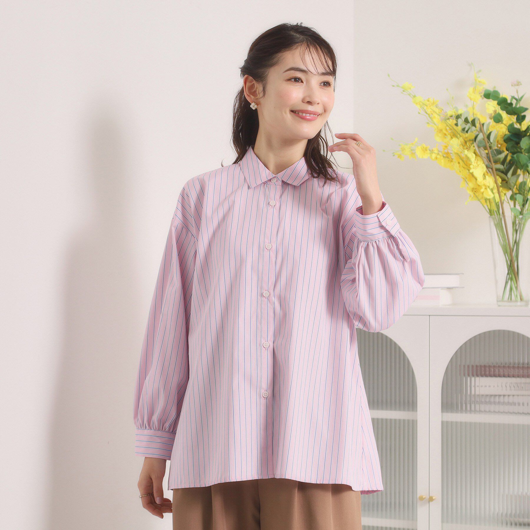 ITS&rsquo;DEMO「【手洗い可】バックギャザーブラウス」|シャツ・ブラウス|ピンク(371)