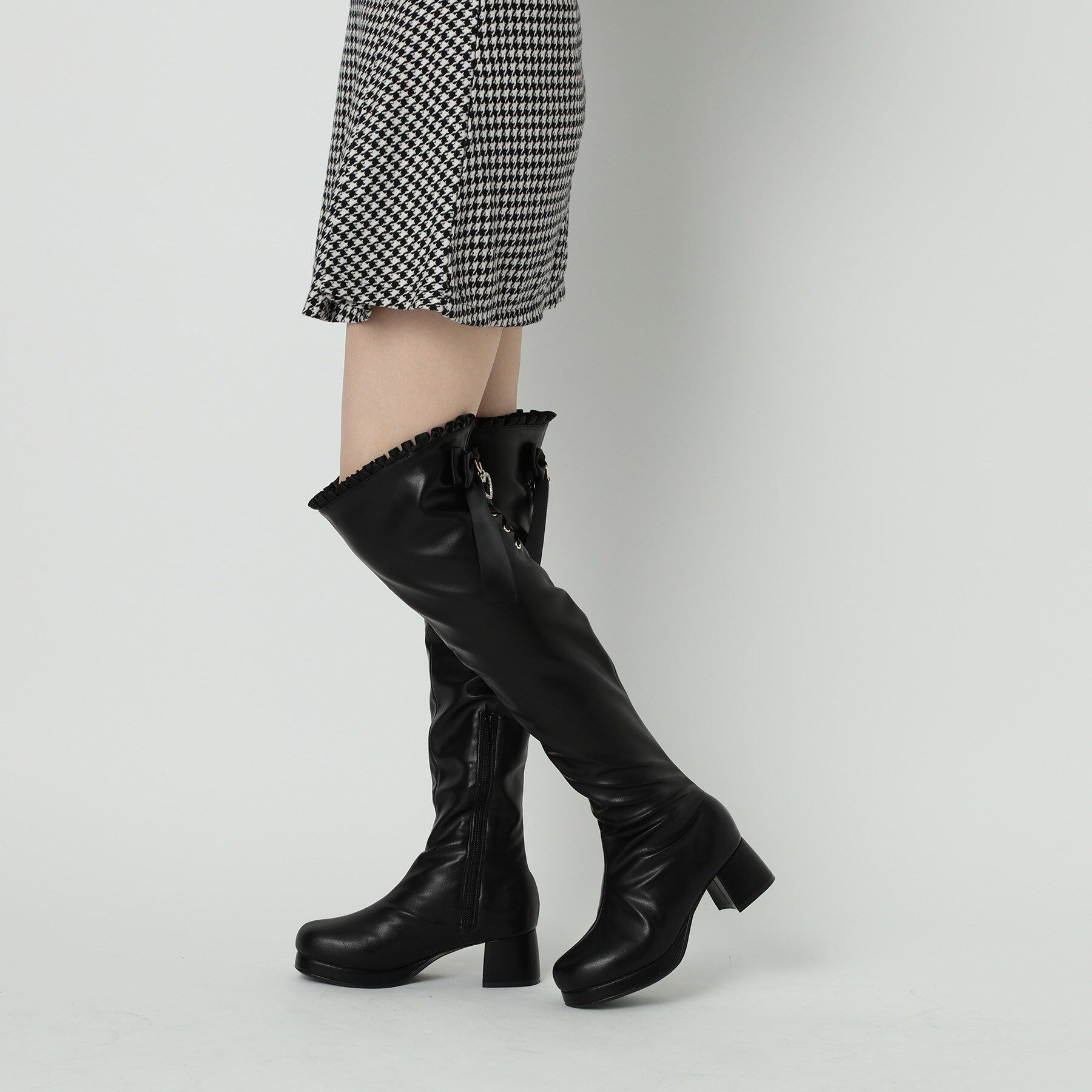 csT&P「夢見るリボン付きロングブーツ厚底」|ショートブーツ|