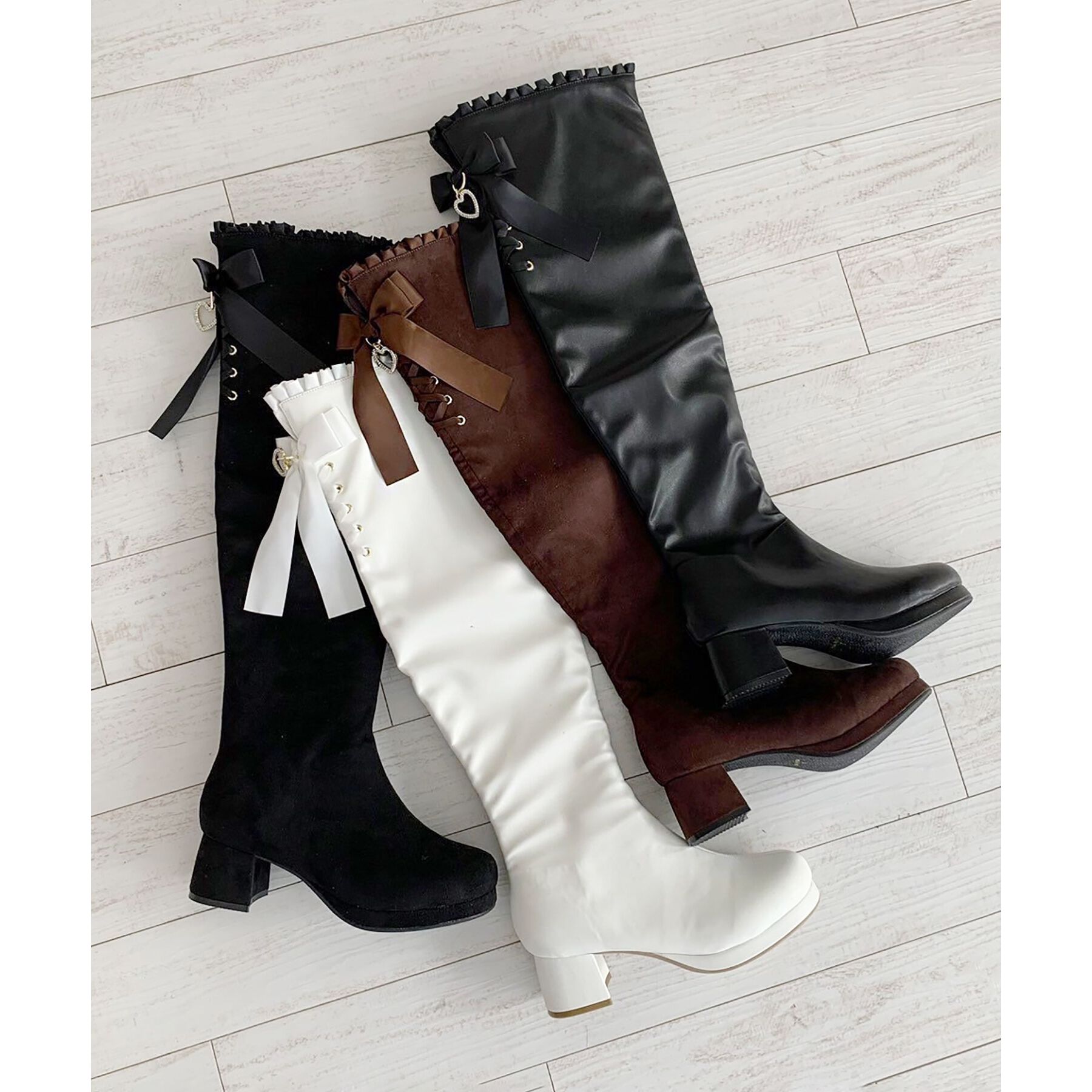 csT&P「夢見るリボン付きロングブーツ厚底」|ショートブーツ|