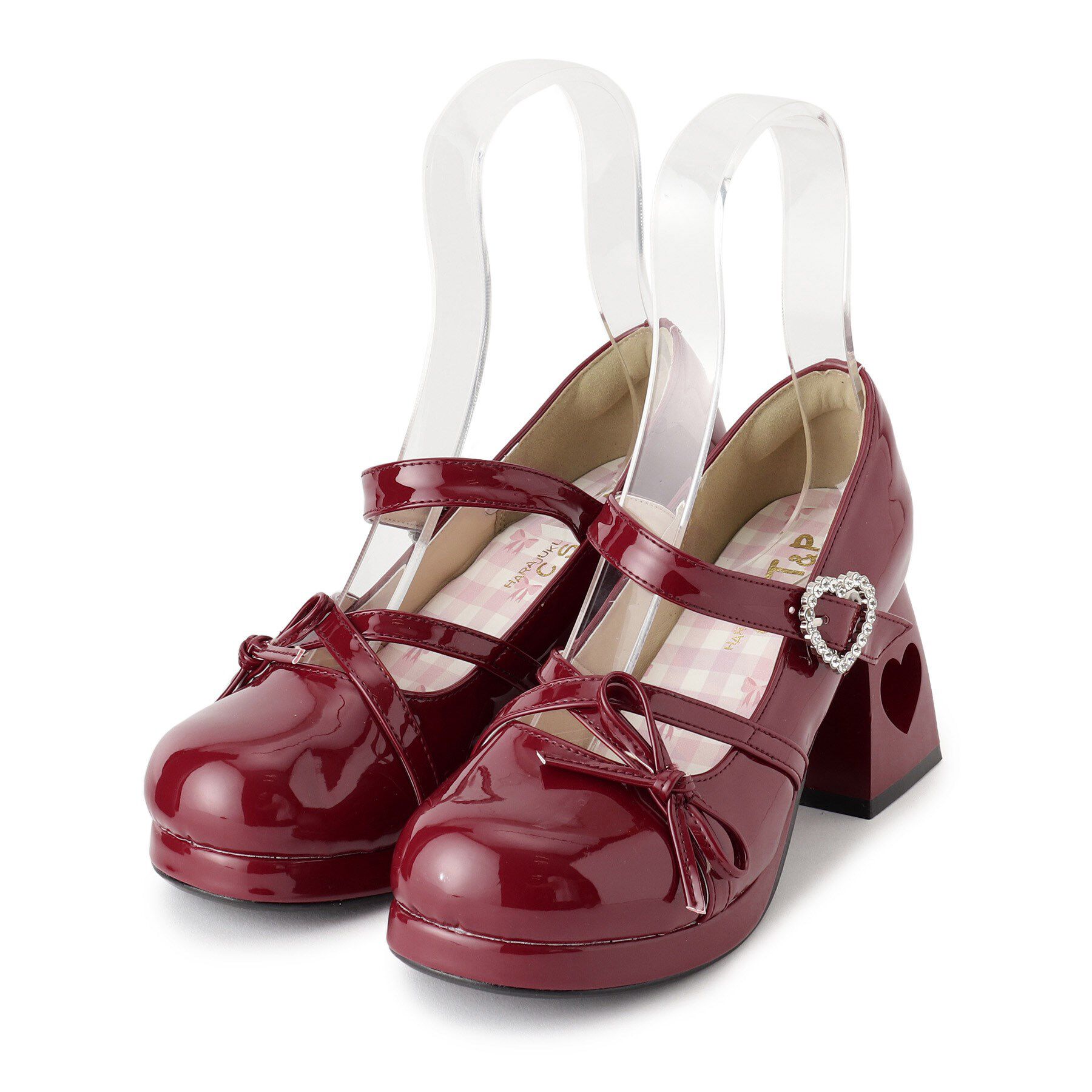 csT&P「厚底ハートヒールストラップパンプス」|パンプス|レッド(262)