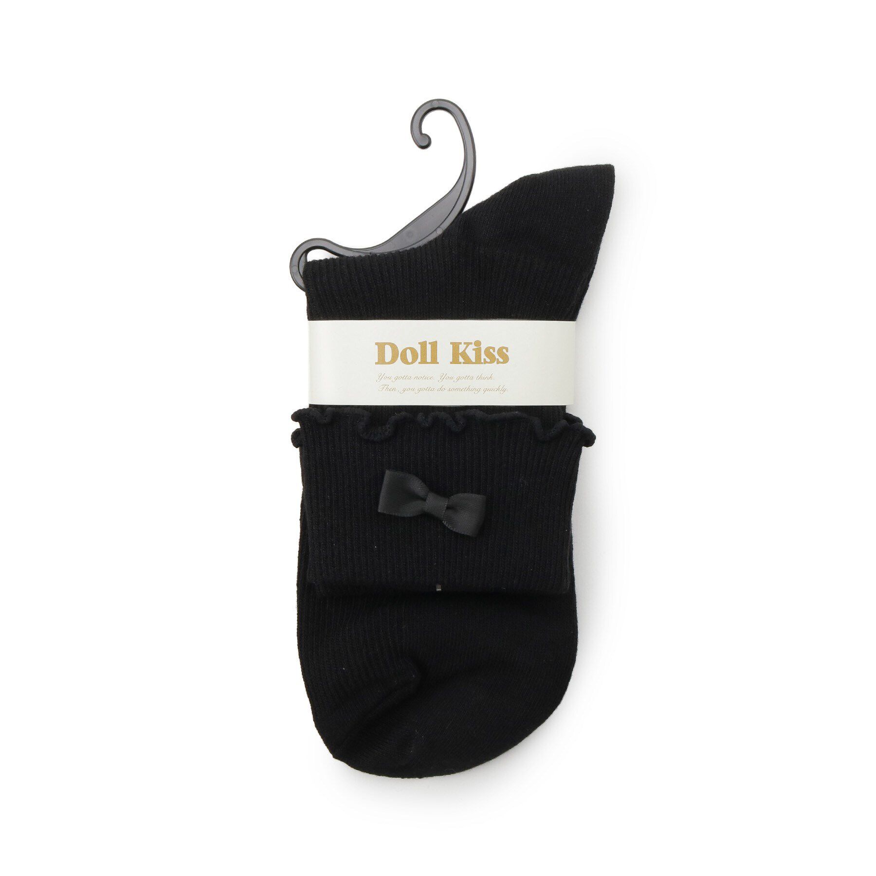 Doll Kiss「4色展開リボン付きソックス」|ソックス|ﾌﾞﾗｯｸ(019)