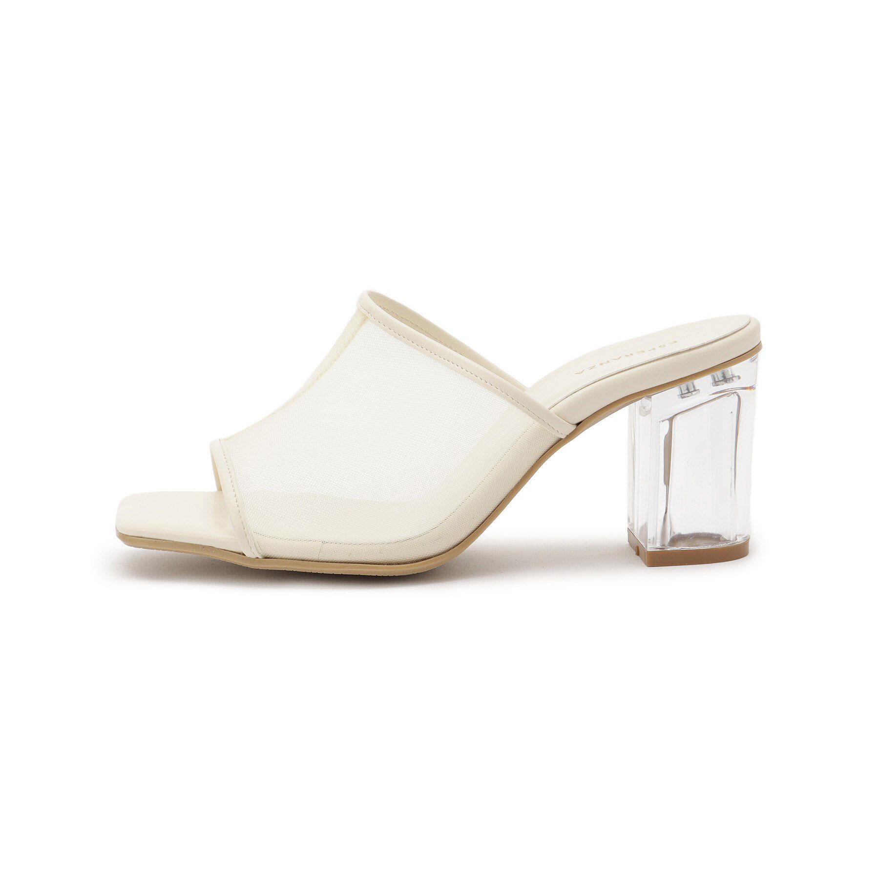 ESPERANZA「チュールメッシュクリアヒールミュール」|サンダル|