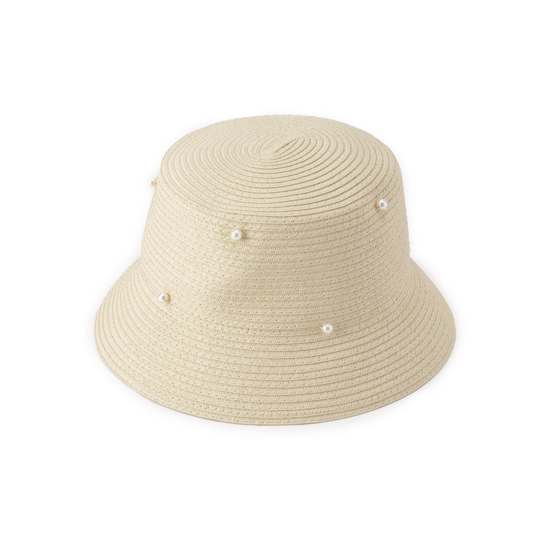 Grandedge「【接触冷感テープ使用】フェイクパールペーパーベルハット」|ハット|