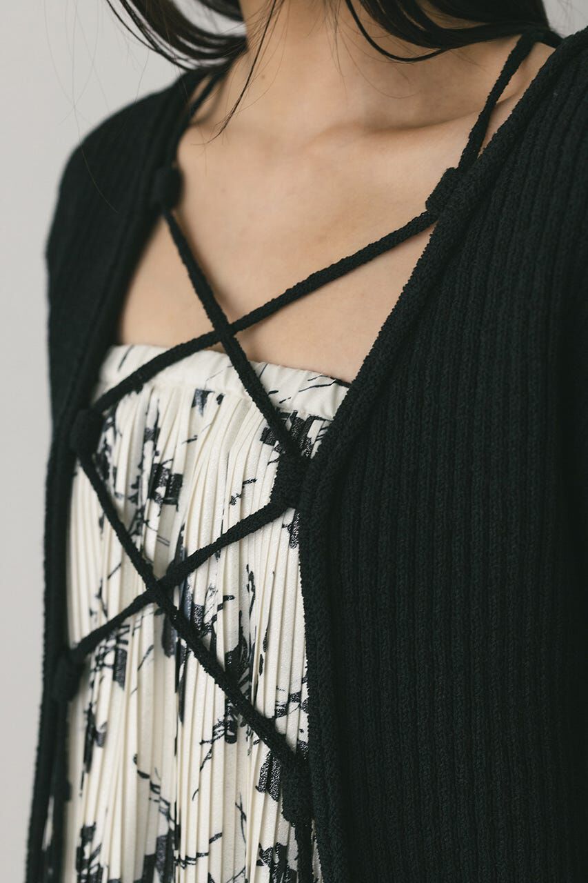 STYLEMIXER「レースアップリブニットトップ」|ニット・セーター|