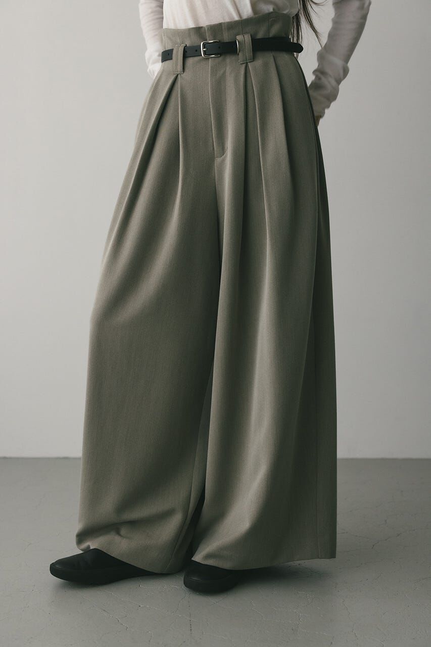 STYLEMIXER「ハイウエストタックワイドパンツ」|その他|L/BEG1