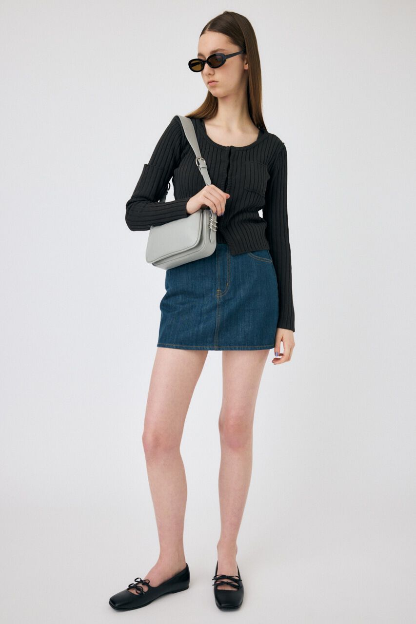 MOUSSY「TINTED DENIM ミニスカート」|スカート|BLU