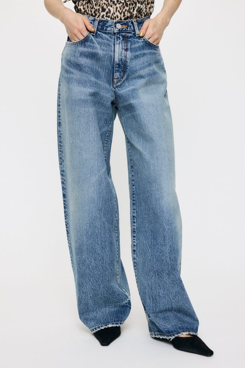 MOUSSY「MIDRISE CURVED WIDE ストレート」|デニム|