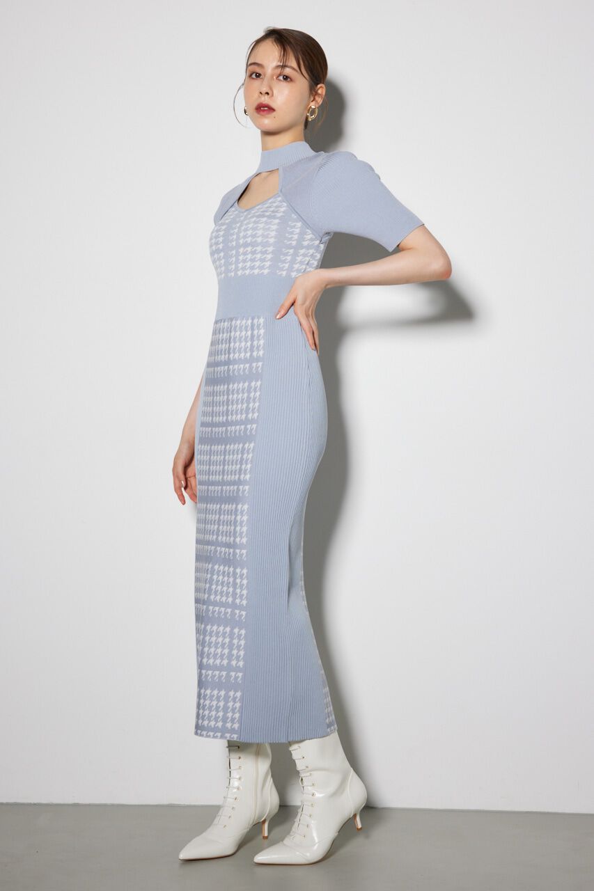 rienda「2WAY千鳥パターンタイトニットワンピース」|ワンピース|