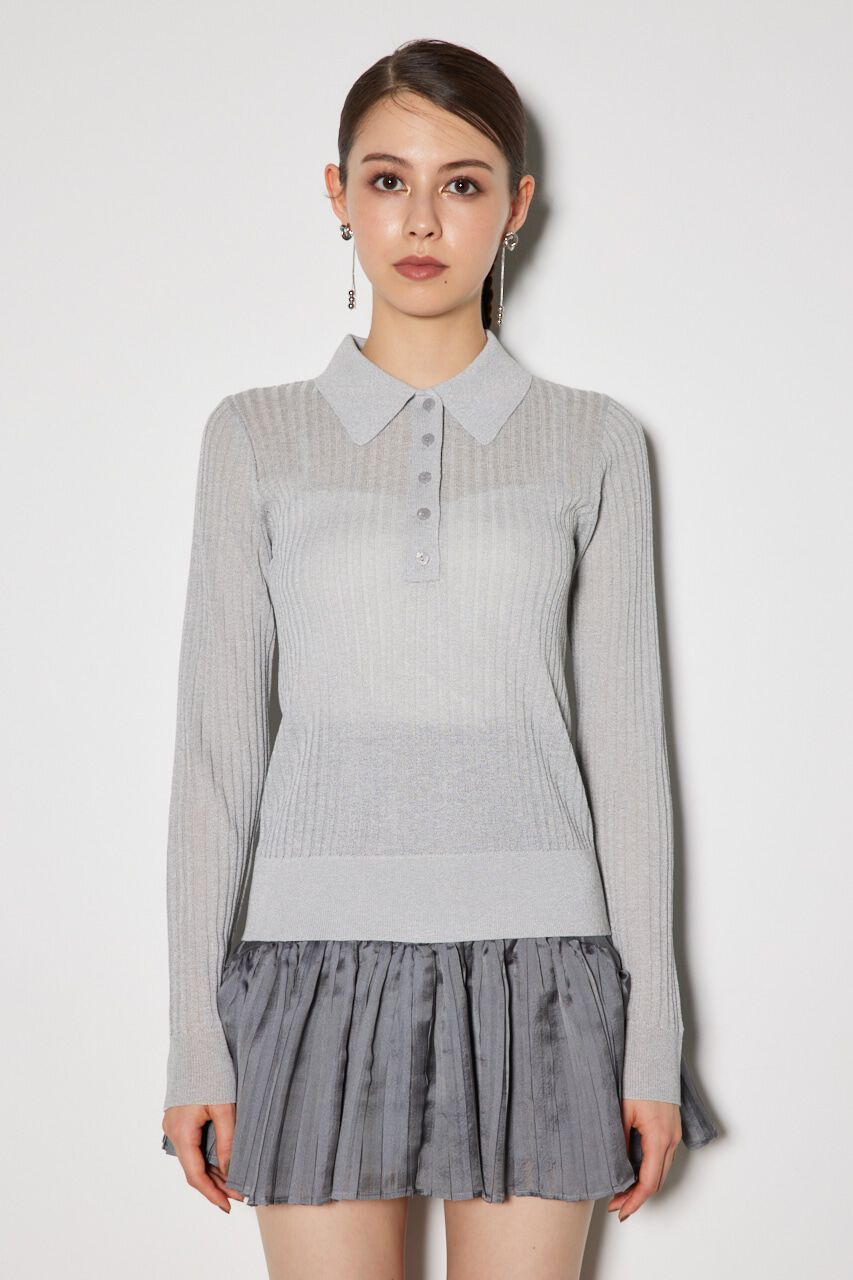 rienda「シアーポロニットトップス」|ニット・セーター|