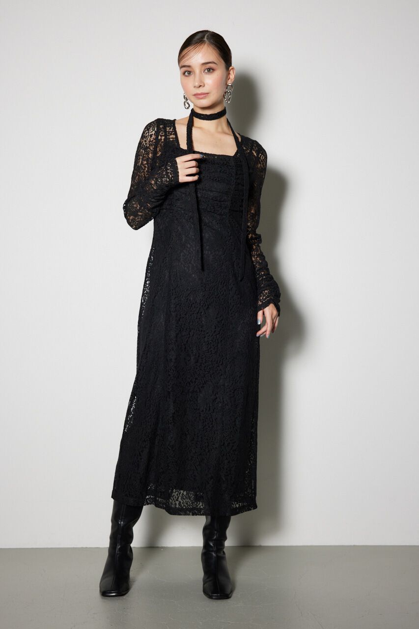 rienda「チョーカー付Iラインレースワンピース」|ワンピース|