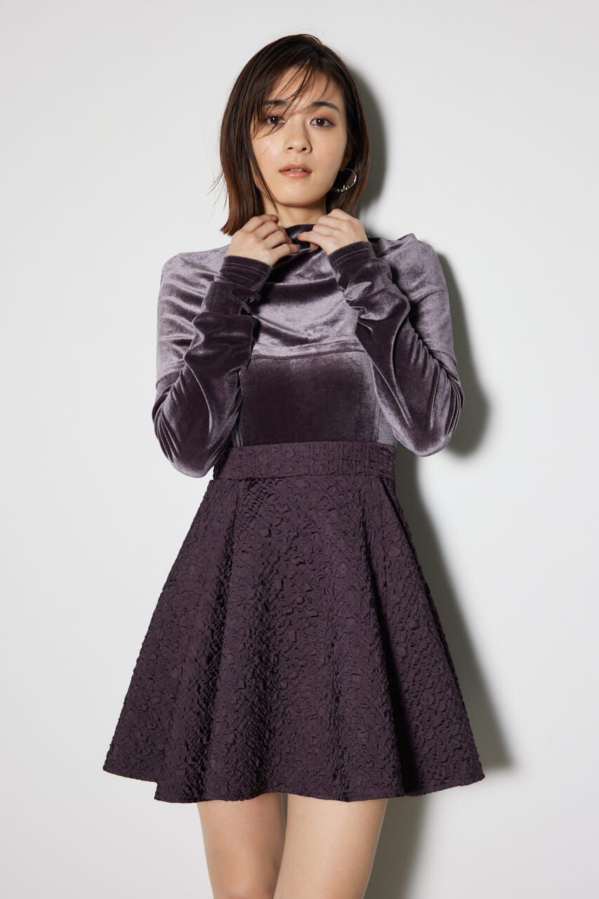 rienda「2WAYベロアフレアミニワンピース」|ワンピース|