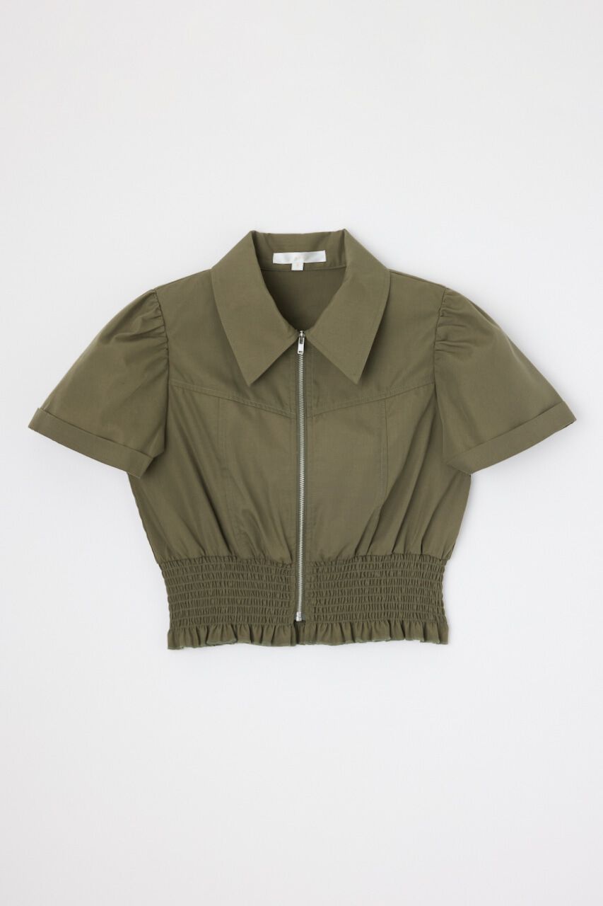 rienda「ウエストシャーリングZIPブラウス」|シャツ・ブラウス|