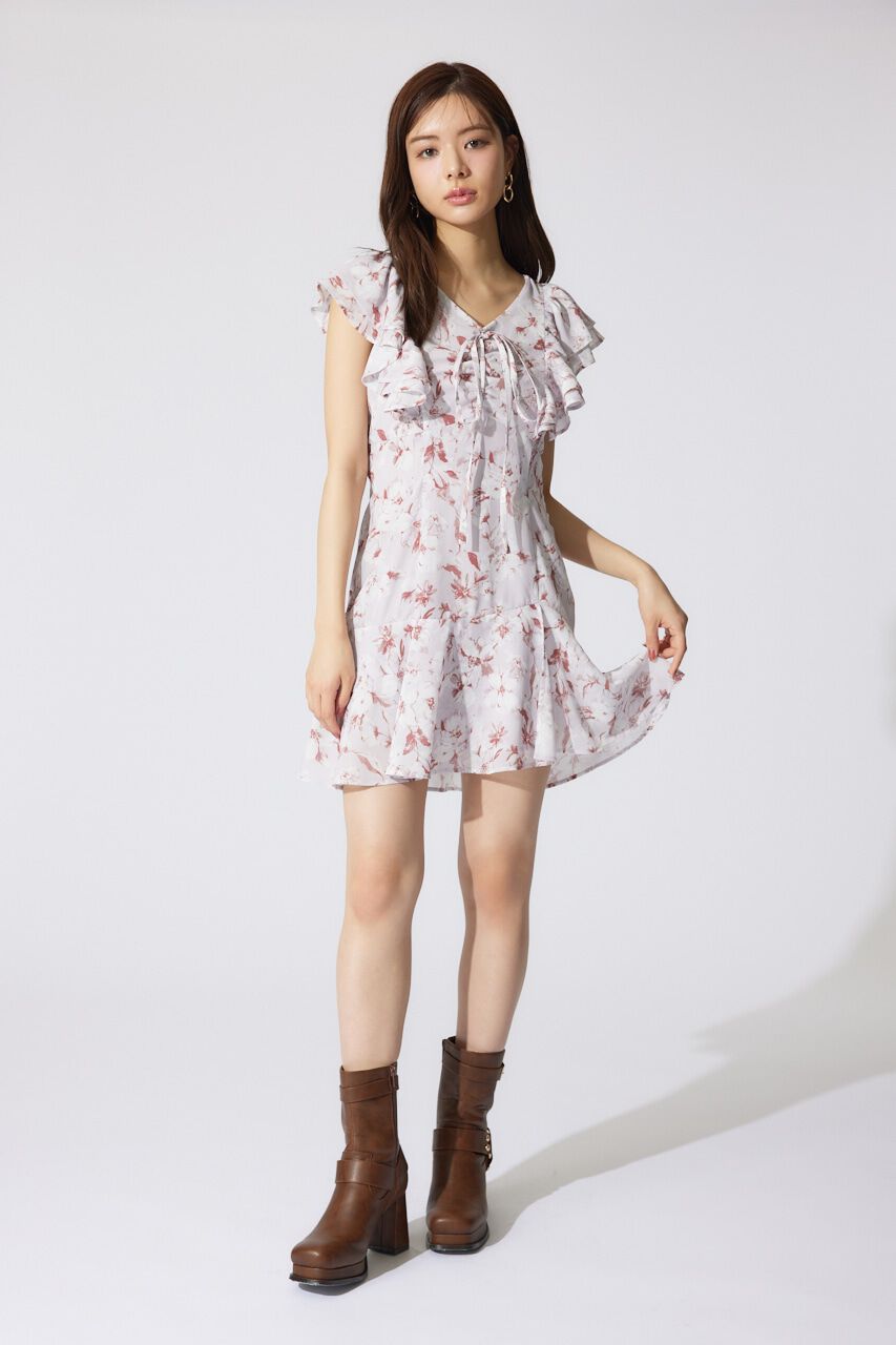 rienda「フリルフラワーミニワンピース」|ワンピース|