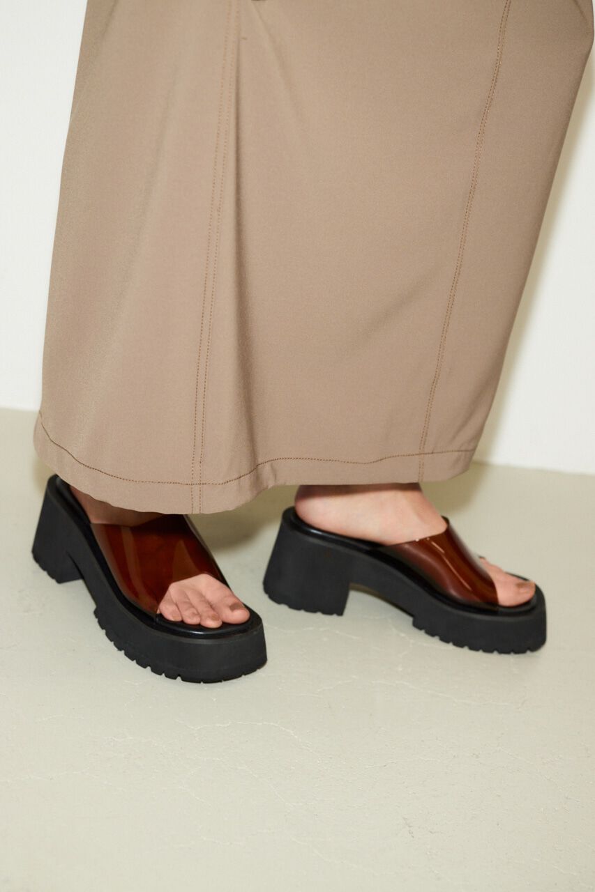 SLY「SQUARE TOE PLAT FORM サンダル」|サンダル|BLK