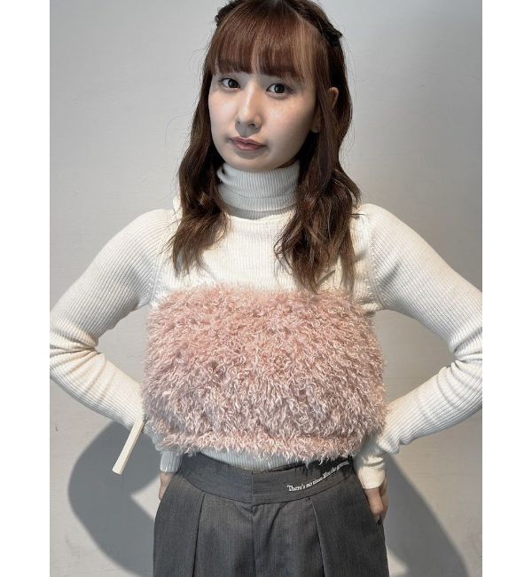 CALNAMUR「FAKE FAR BARE TOPS/フェイクファーベアトップス」|ニット・セーター|