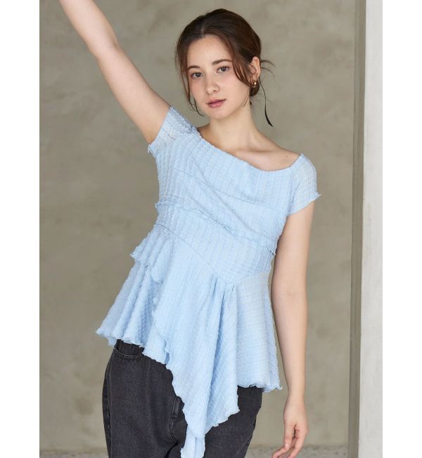 CALNAMUR「アシンメトリーヘムウェーブトップス」|Tシャツ・カットソー|