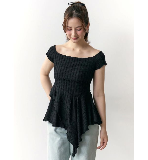 CALNAMUR「アシンメトリーヘムウェーブトップス」|Tシャツ・カットソー|