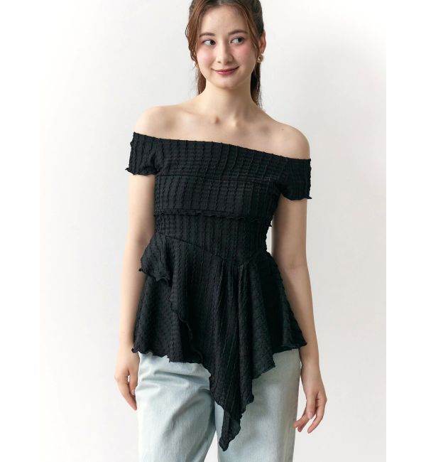 CALNAMUR「アシンメトリーヘムウェーブトップス」|Tシャツ・カットソー|