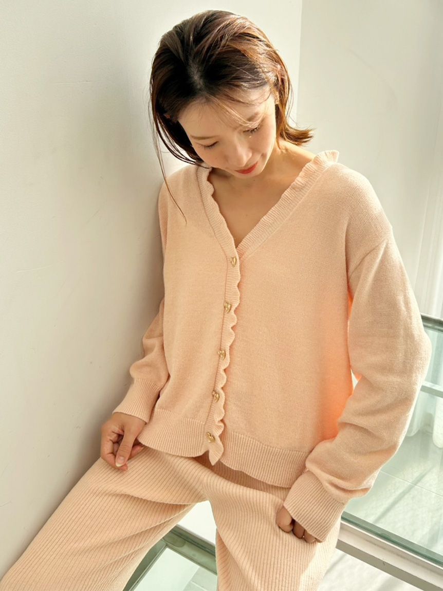 SNIDEL HOME「ハート釦フリルカーディガン」|ルームウェア|
