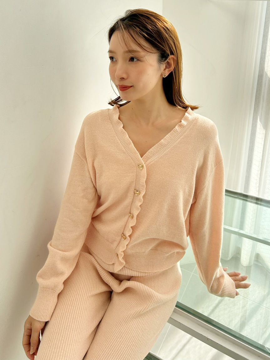 SNIDEL HOME「ハート釦フリルカーディガン」|ルームウェア|