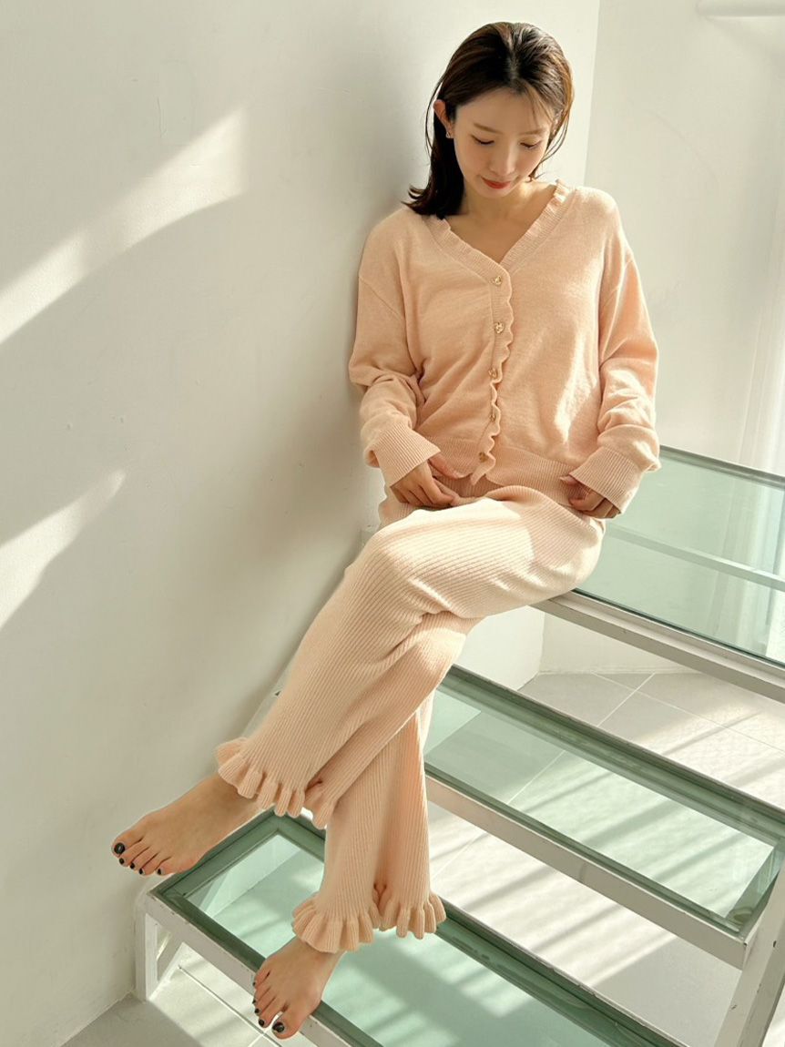 SNIDEL HOME「ハート釦フリルカーディガン」|ルームウェア|