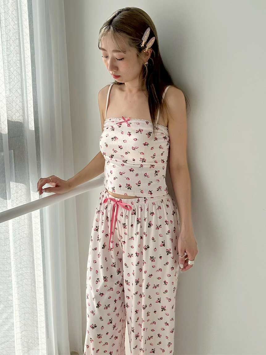 SNIDEL HOME「ストロベリーアイレットロングパンツ」|ルームウェア|