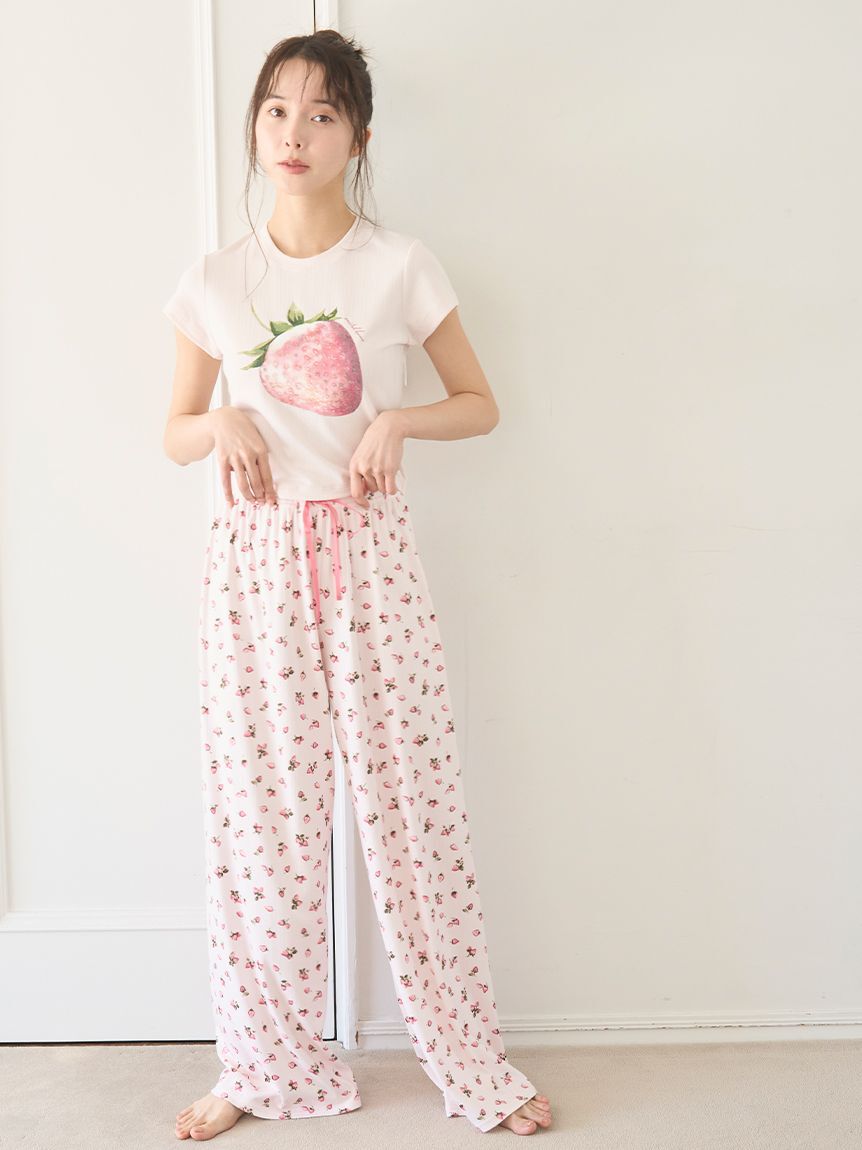 SNIDEL HOME「ストロベリーアイレットミニTシャツ」|ルームウェア|