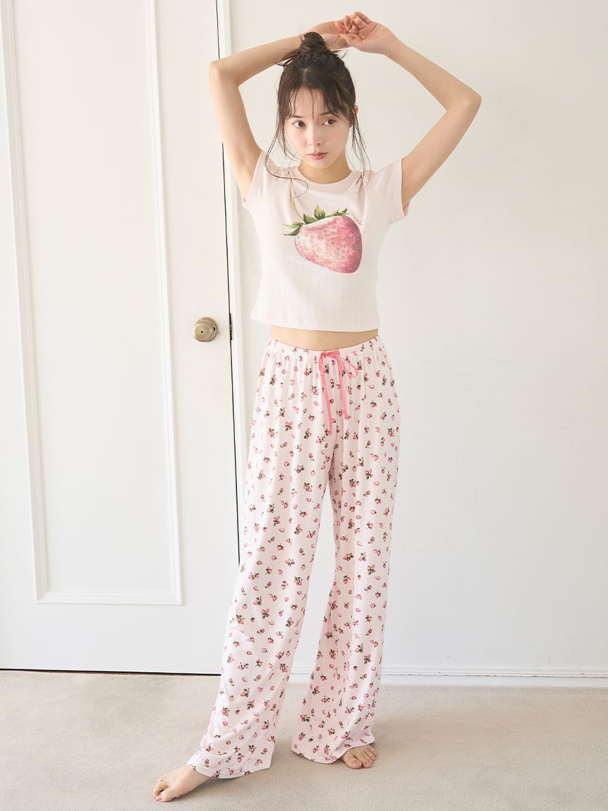 SNIDEL HOME「ストロベリーアイレットミニTシャツ」|ルームウェア|