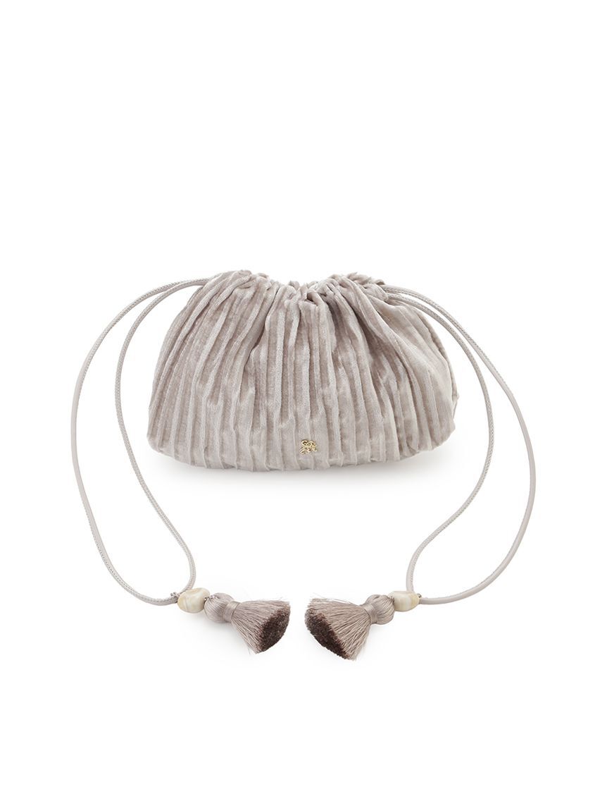 SNIDEL HOME「ベロアプリーツ巾着ポーチ」|ポーチ|LGRY