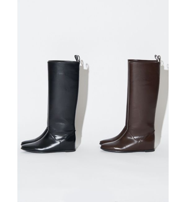 ELENDEEK「IN HEEL LONG BOOTS」|ロングブーツ|ブラック