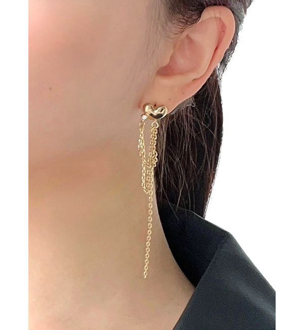 RESEXXY「ハートチェーンピアス」|ピアス|ゴールド