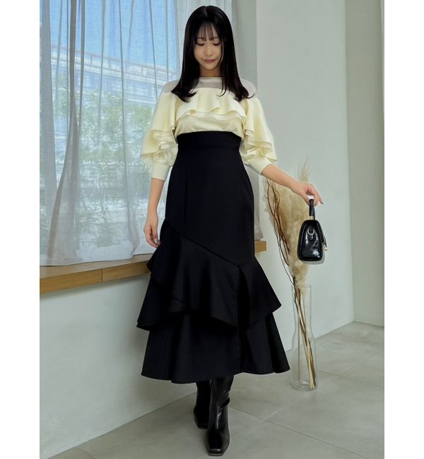 dazzlin「ヨークシアーフリルニットトップス」|ニット・セーター|