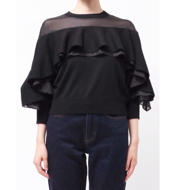 dazzlin「ヨークシアーフリルニットトップス」|ニット・セーター|