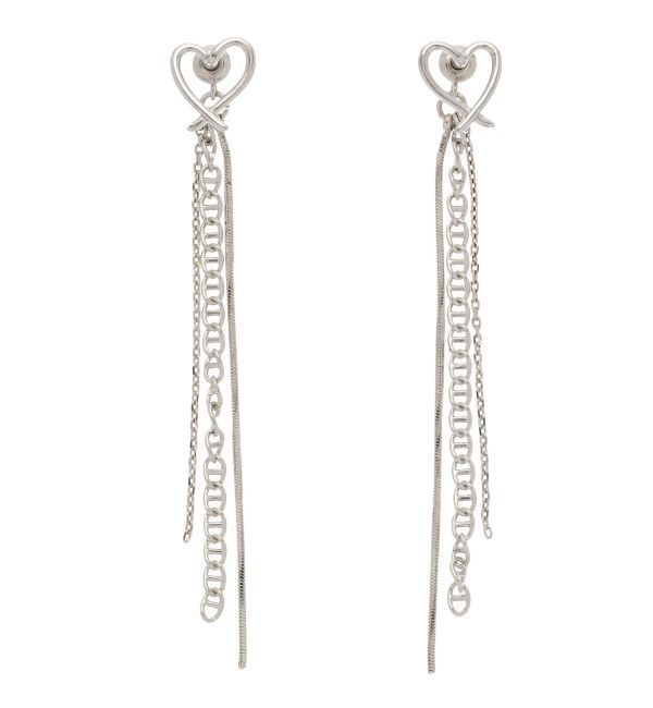 LAGUNAMOON「ハートチェーンミックスピアス」|ピアス|