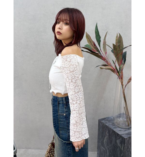 EVRIS「レースコンビオフショルトップス」|Tシャツ・カットソー|