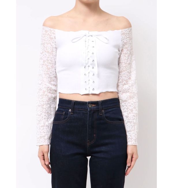 EVRIS「レースコンビオフショルトップス」|Tシャツ・カットソー|