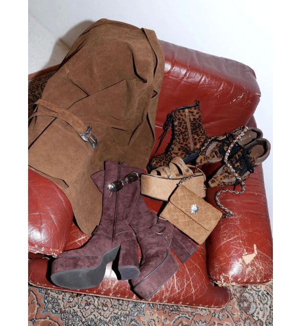 EVRIS「スタッズストレッチミドルブーツ」|ロングブーツ|