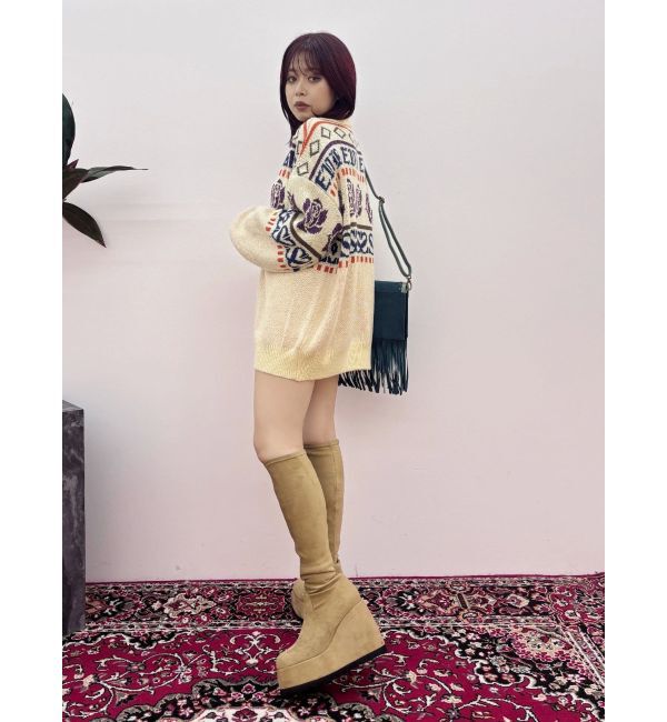 EVRIS「【秒盛れブーツ】ロングチャンキーヒールブーツ」|ロングブーツ|